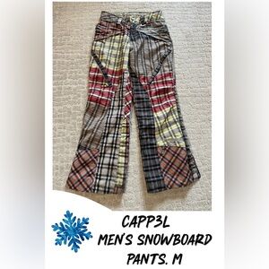 The RIDE Snowboards CAPP3L Cappel Red plaid Snow Ski Pants Mens Medium